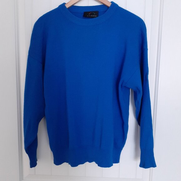 Vintage Bogner Crewneck Wool Acrylic Sweater w/Sleeve Logo Blue Size S - Picture 10 of 10